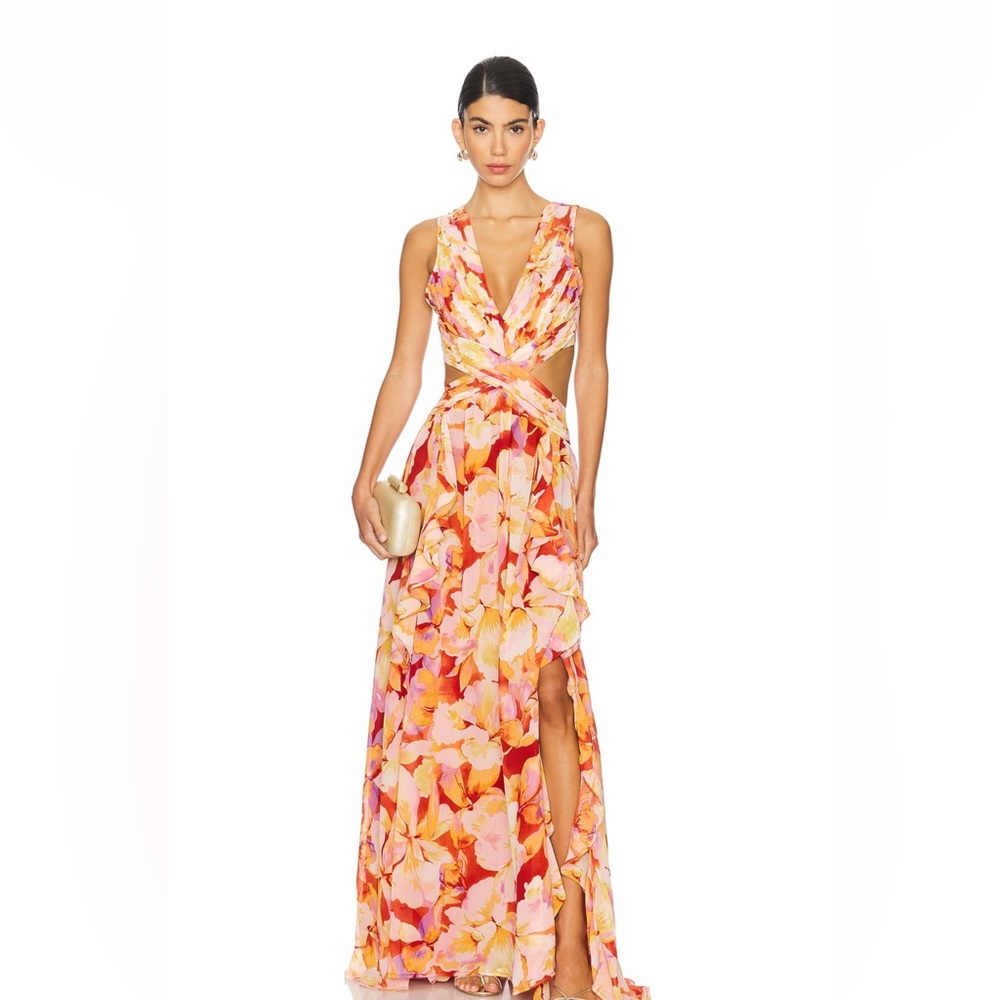 ASTR - Noya Dress in Rust Yellow Floral